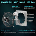 20 Inch Wall Mounted Shutter Exhaust Fan, Aluminum, 1200 Rpm, 3368 Cfm, For Attic, Garage, Louvered Vent, Plant, Greenhouse, Silver Silver Aluminium