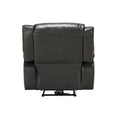 Grey Power Recliner With Usb Port Grey Faux Leather Manual Push Button Metal Primary Living Space Tight Back Push Button Pillow Top Arms Wood Fabric