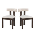 Wooden Dining Chairs Set Of 2, Modern Boucle Upholstered Kitchen Side Chairs,Mid Century Modern Kitchen Chairs With Open Back Farmhouse Wooden Side Chairs For Dining Room,Living Room,Restaurant Dark