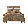 6 Piece Jacquard Comforter Set With Throw Pillows King Cal King Multicolor Polyester
