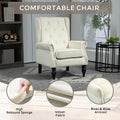 Coolmore Wood Frame Armchair, Modern Accent Chair Lounge Chair With Sturdy Wood Legs For Living Room Bedroom Beige Beige Primary Living Space Foam Velvet