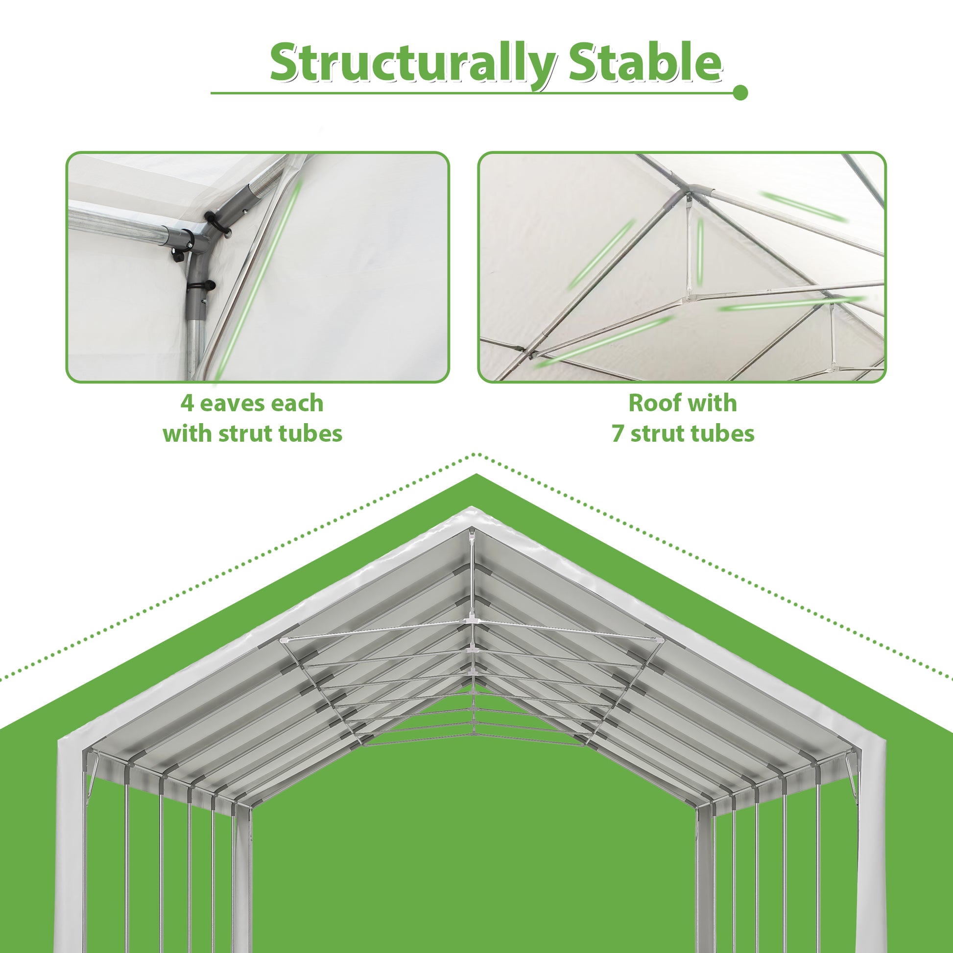 20X40Ft Party Tent Heavy Duty, Large Wedding Event Shelters With 3 Carry Bags & Removable Sidewalls, Outdoor Canopy Gazebo Commercial Tents For Parties Carport Camping Garden Patio White Metal