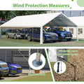 20X40Ft Party Tent Heavy Duty, Large Wedding Event Shelters With 3 Carry Bags & Removable Sidewalls, Outdoor Canopy Gazebo Commercial Tents For Parties Carport Camping Garden Patio White Metal