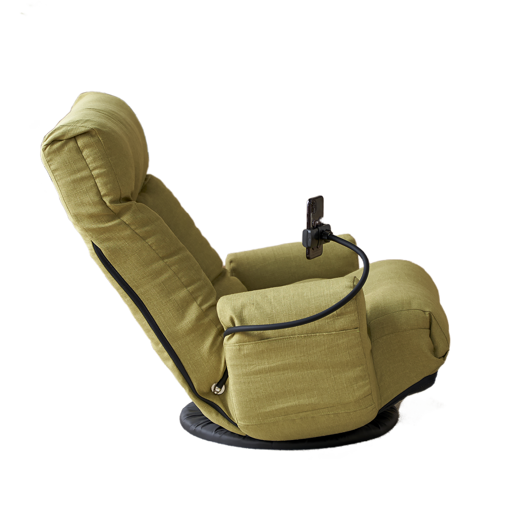 Adjustable Head And Waist, Game Chair, Lounge Chair In The Living Room, 360 Degree Rotatable Sofa Chair,Rotatable Seat Leisure Chair Deck Chair Green Metal Soft Cotton Metal