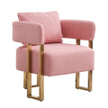 Ts Teddy Velvet Upholstered Metal Foot Sofas Pink Teddy 1 Seat