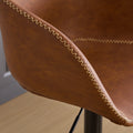 Adjustable Swivel Bar Stools, Mid Century Modern Pu Leather Upholstered Counter Height Bar Stool, Kitchen Island Barstools With Minimalism Style, 1 Chair 1Carton,Brown Brown Pu Mid Century Modern,Minimalist Bar Stools 1 Foam Pu Leather