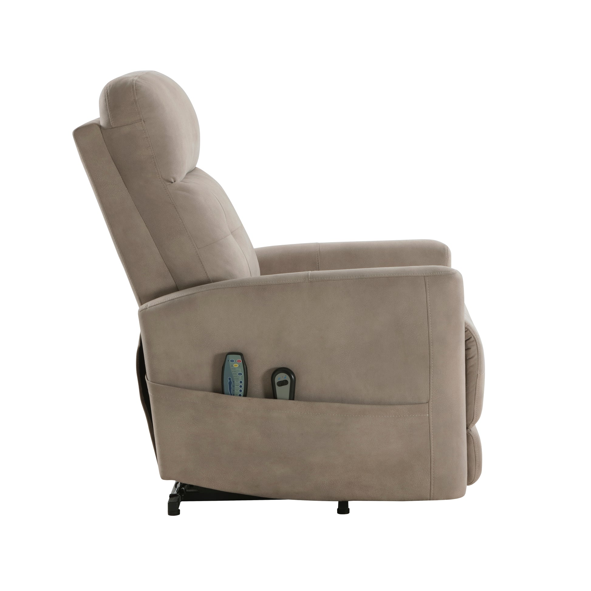 Power Lift Chair With Massage And Heat Comfort Brown Microfiber Upholstery Living Room Furniture 1Pc Power Reclining Motion Chair Brown Microfiber Wood Primary Living Space Plywood,Solid Wood