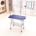 Large Grooming Table For Pet Dog And Cat With Adjustable Arm And Clamps Large Heavy Duty Animal Grooming Table, 42'' Blue Blue Stainless Steel