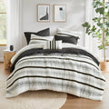 7 Piece Stripe Comforter And Quilt Set Full Queen Multicolor Polyester