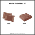3 Piece Reversible Quilt Set Clay Red King Cal King Red Polyester