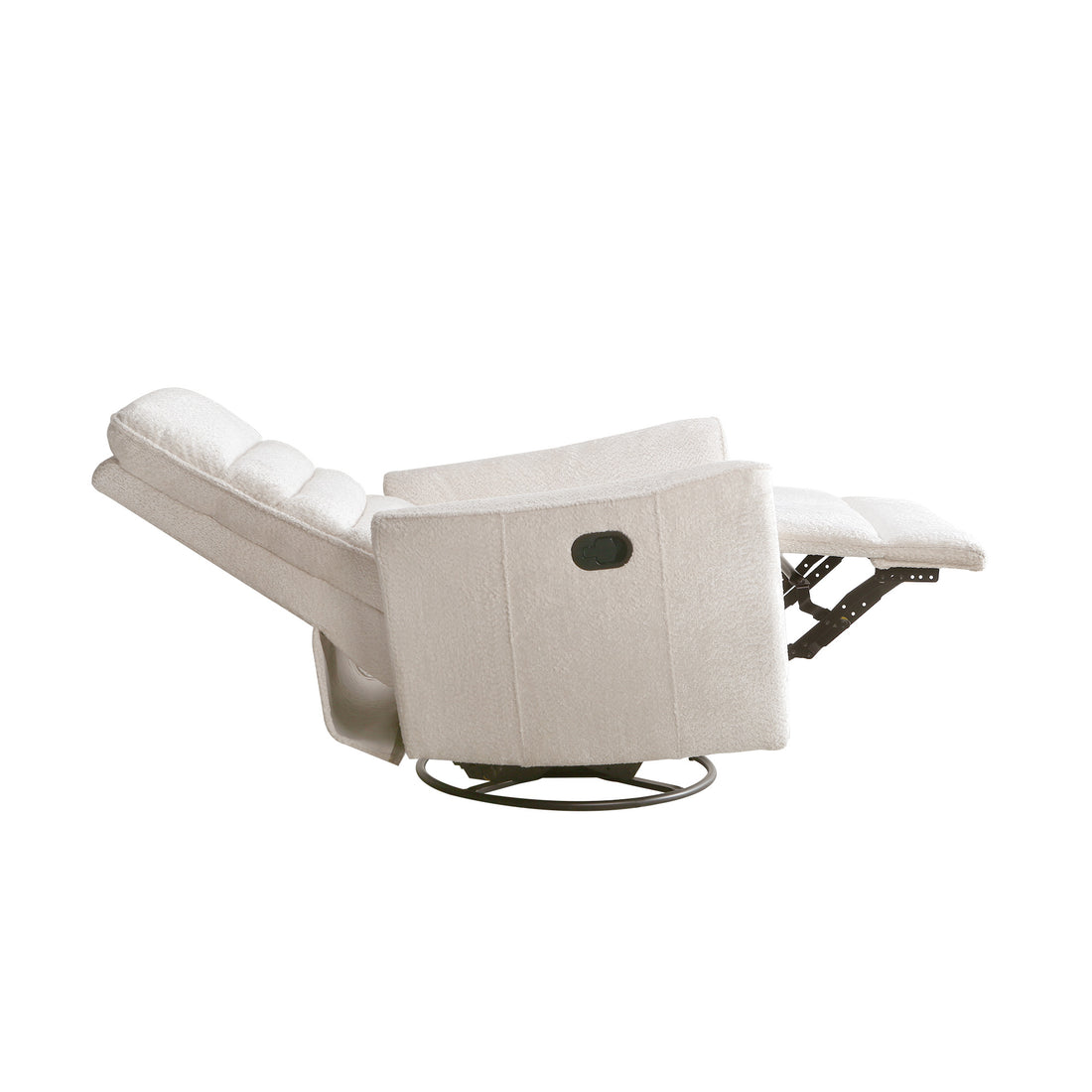 Aura Swivel Recliner In Ivory Chenille Ivory Upholstered