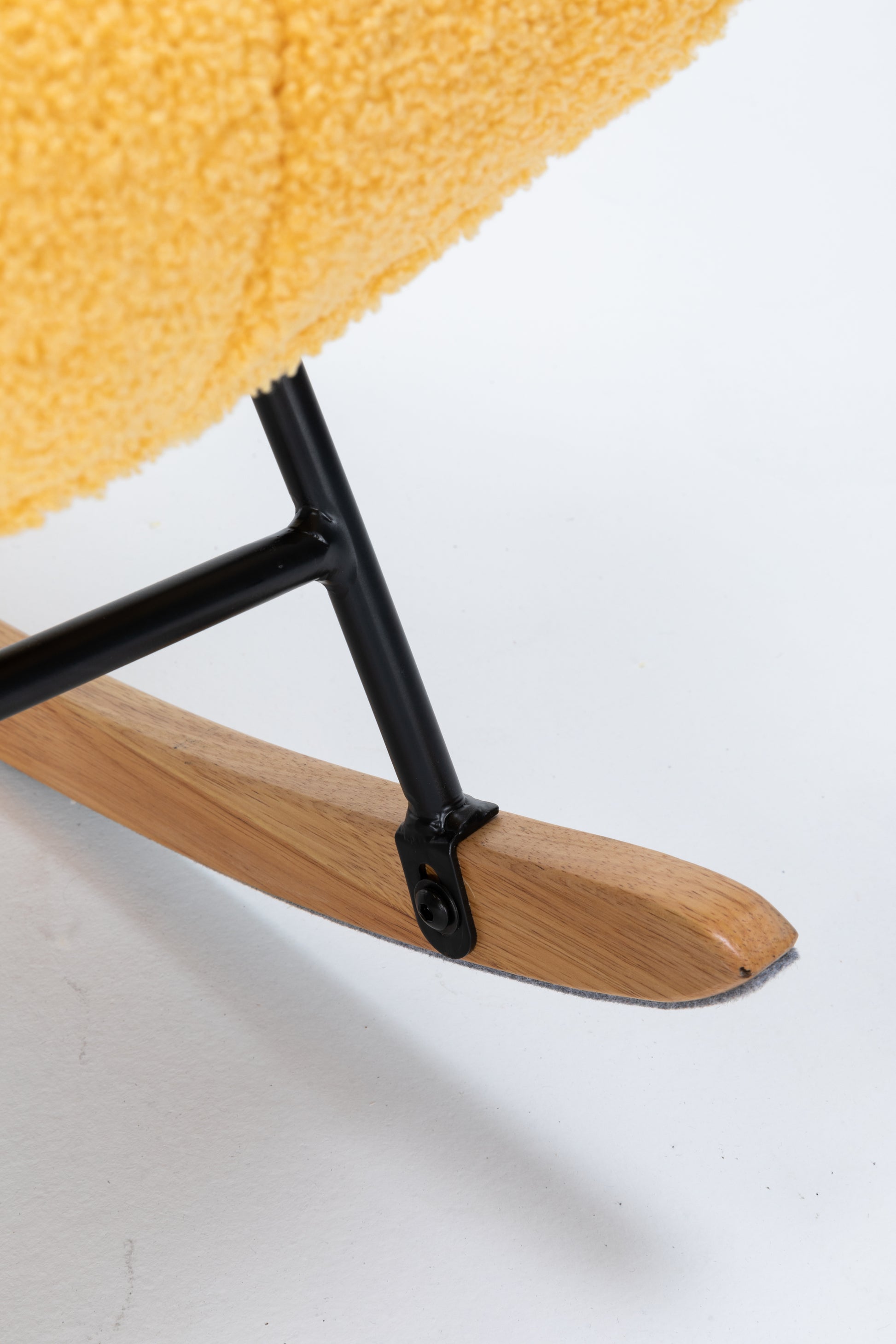 Rocking Chair Nursery, Teddy Upholstered Glider Rocker With High Backrest, Reading Chair Modern Rocking Accent Chairs Glider Recliner For Living Room, Nursery, Bedroom Yellow Velvet