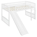 Twin Size Loft Bed With Slide And Ladder, White Old Sku: Lt000504Aak White Solid Wood