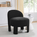 Hoop Gauze Lounge Chair With Soft Cushion And Backrest, Need To Be Assembled, Suitable For Living Room Bedroom Dining Room Black 24.5