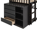 Twin Over Twin Bunk Bed With 4 Drawers And 3 Shelves Espresso Twin Espresso Solid Wood