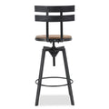 Metal Chair With Wooden Seat Antique Black Metal & Wood