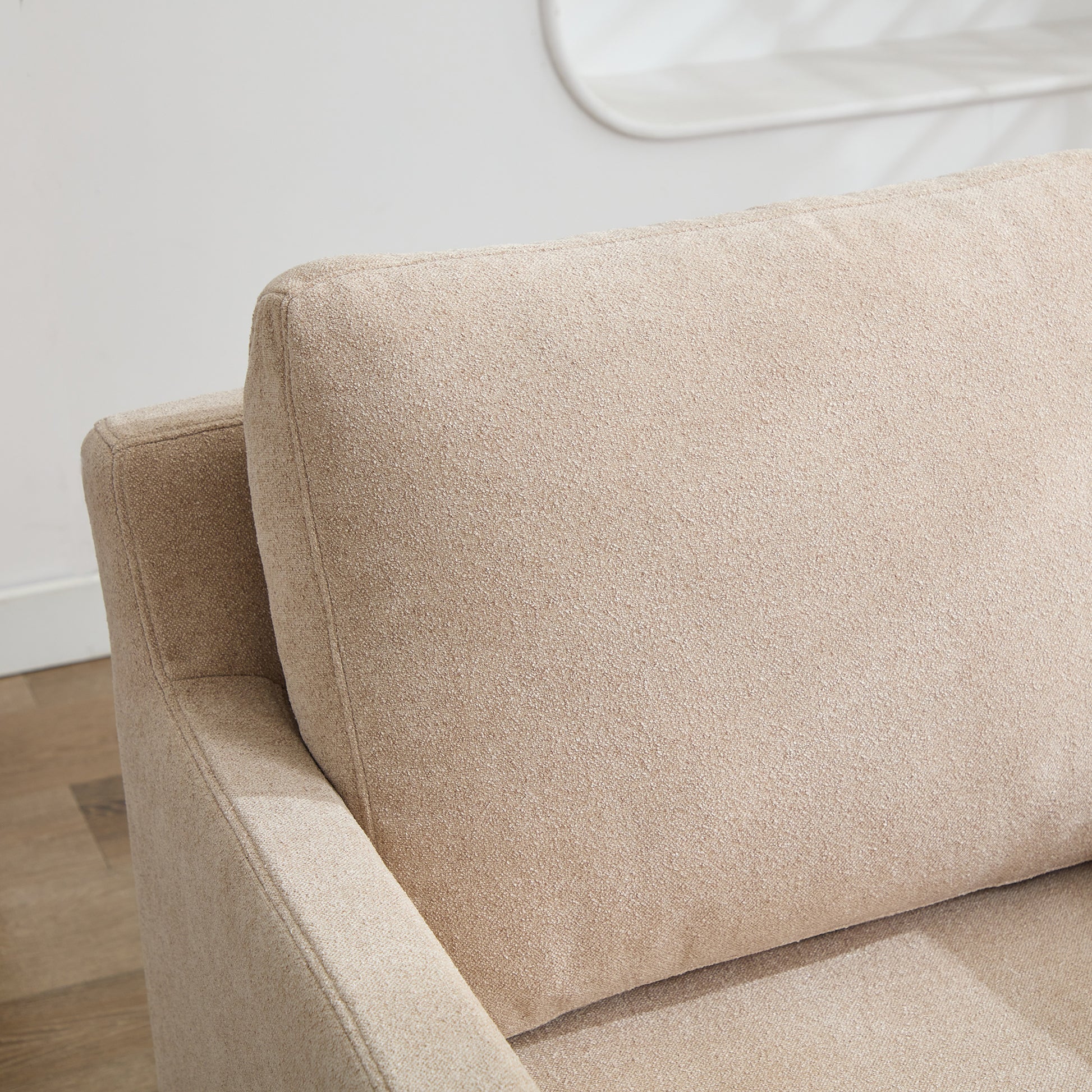 29.92'' Swivel Accent Chair, Upholstered Skirted Swivel Chair With Removable Back Cushion, 360 Degree Comfy Armchair For Living Room, Nursery, Lounge,Office,Wheat Chenille Wheat Chenille