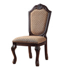 Chateau De Ville Side Chair Set 2 , Fabric & Espresso 64077A Espresso Upholstered