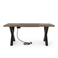 Brody Dining Fire Table Top 40,000Btu Tank Outside Brown Magnesium Oxide
