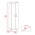Cleaning Cabinet With Five Shelves And Broom Hangers, White White Solid Wood Mdf Engineered Wood