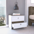 Lily Nightstand, Two Drawers, Superior Top Multicolor 2 Drawers Bedroom Bedside Cabinet Contemporary Melamine Engineered Wood