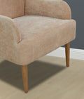 Chenille Armchair, Modern Style Accent Chair With Wood Legs, Comfy Design For Living Room, Bedroom, Office,Beige Beige Foam Wood Fabric