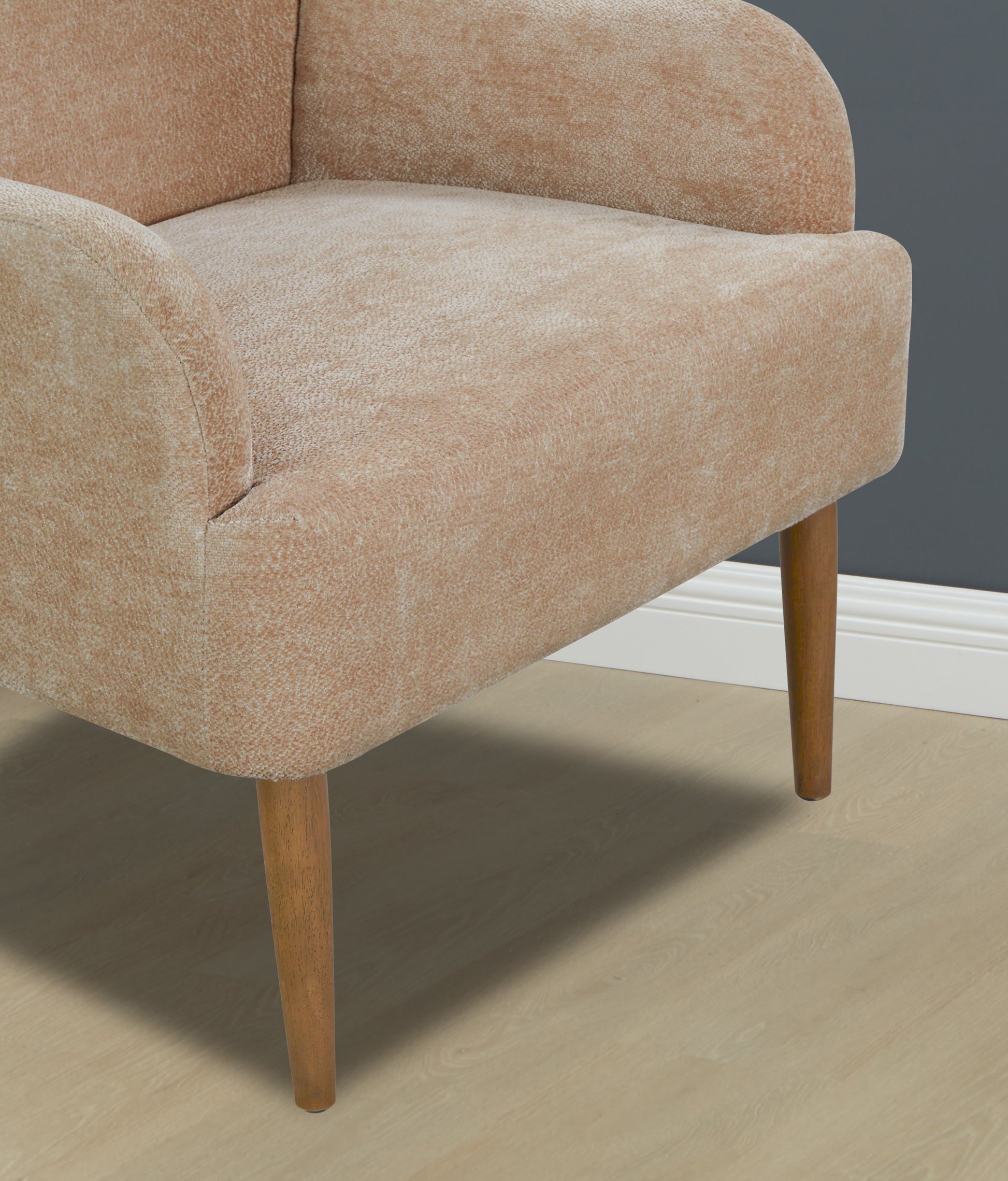 Chenille Armchair, Modern Style Accent Chair With Wood Legs, Comfy Design For Living Room, Bedroom, Office,Beige Beige Foam Wood Fabric