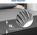 Queen Size 4 Piece Sheet, Lightweight Super Soft Easy Care Microfiber Comfycooling Bedding Sheets With Deep Pocket, Shrinkage And Fade Resistant, Hotel Luxury, Grey Grey Microfiber
