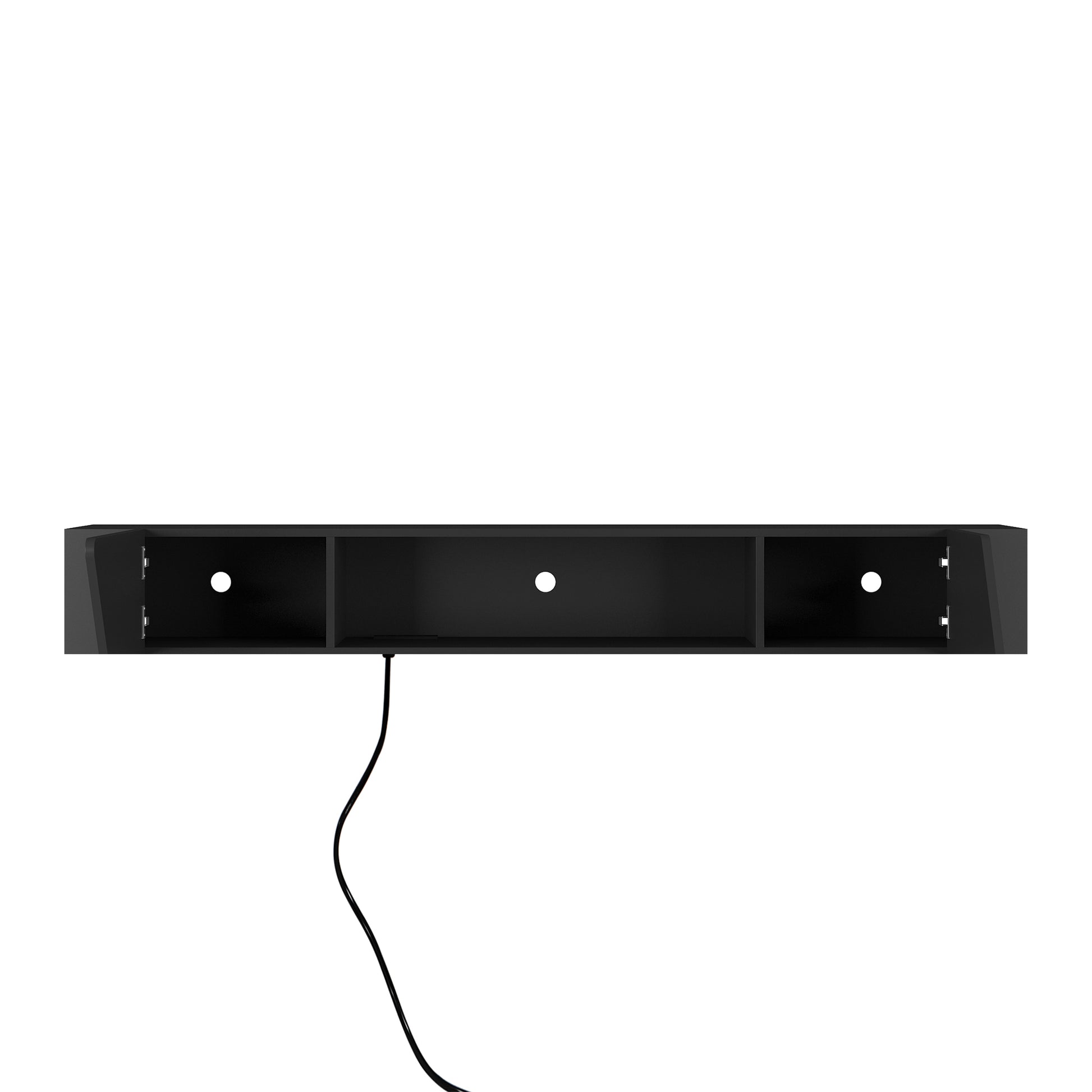 Floating Tv Stand Wall Mounted With 16 Color Leds,69" Modern Tv Stand, Floating Tv Cabinet Entertainment Center For 55 60 65 Inch Tv,Black Black 60 69 Inches Mdf