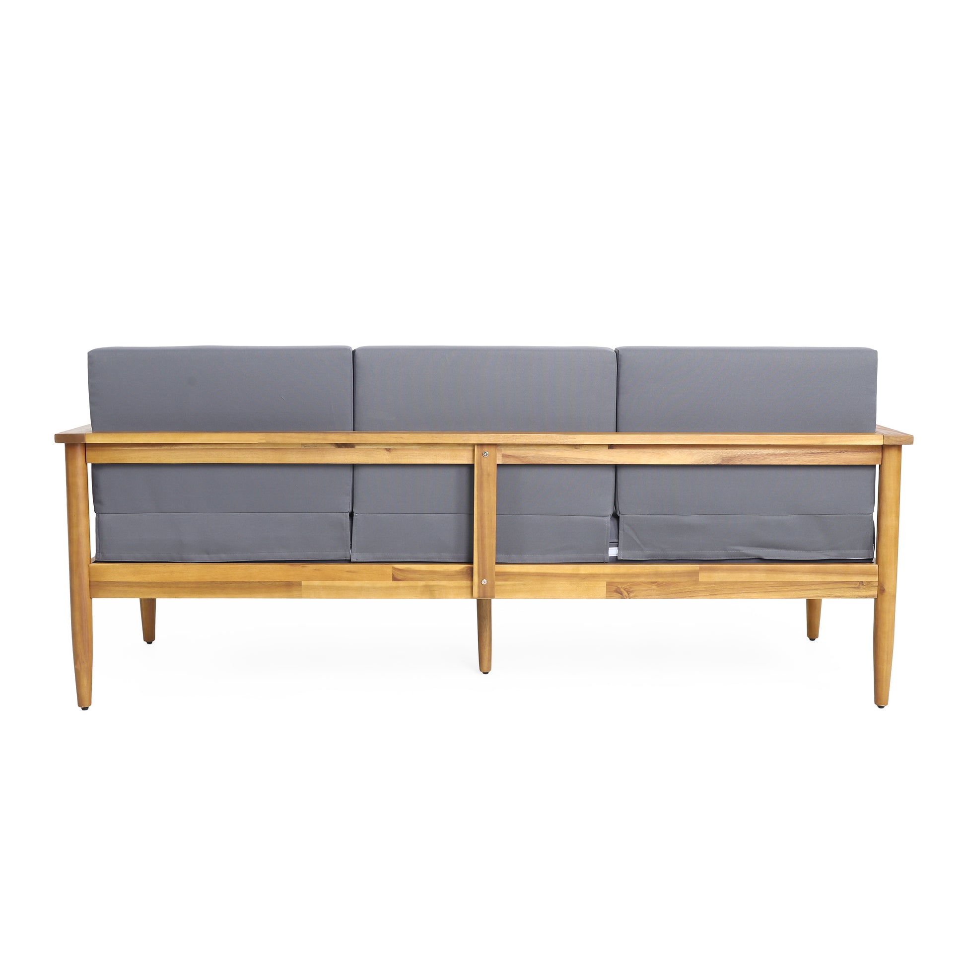 Gavin 3 Seater Dark Grey Wood Fabric