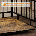 43.3 Inch Dog Crate Furniture For Large Dogs,Wooden Dog Crate With Divider,Double Door Dog Kennel With Three Drawers Storages,Heavy Duty Dogs Decorative Pet House For Large Medium Dogs ,Rustic Brown