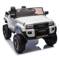 24V Two Seater Kids Ride On Car W Parents Remote Control, Licensed Toyota Lc250,2Wd,110W Motors,With Shovel,Three Point Seat Belt,Slow Start,Speed Adjustment,Bluetooth,Music For Kids Aged 3 . White 100 149 Lbs Polypropylene