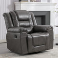 360 Swivel And Rocking Home Theater Recliner Manual Recliner Chair With Wide Armrest For Living Room,Bedroom, Grey Grey Foam Pu