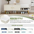 Modern Shoe Storage Bench With Hidden Storage And Upholstered Cushions For Bedside, Living Room And Entryway Antique White Antique White Mdf Metal