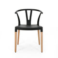 Plastic Dining Chair Set Of 2 Black Polypropylene