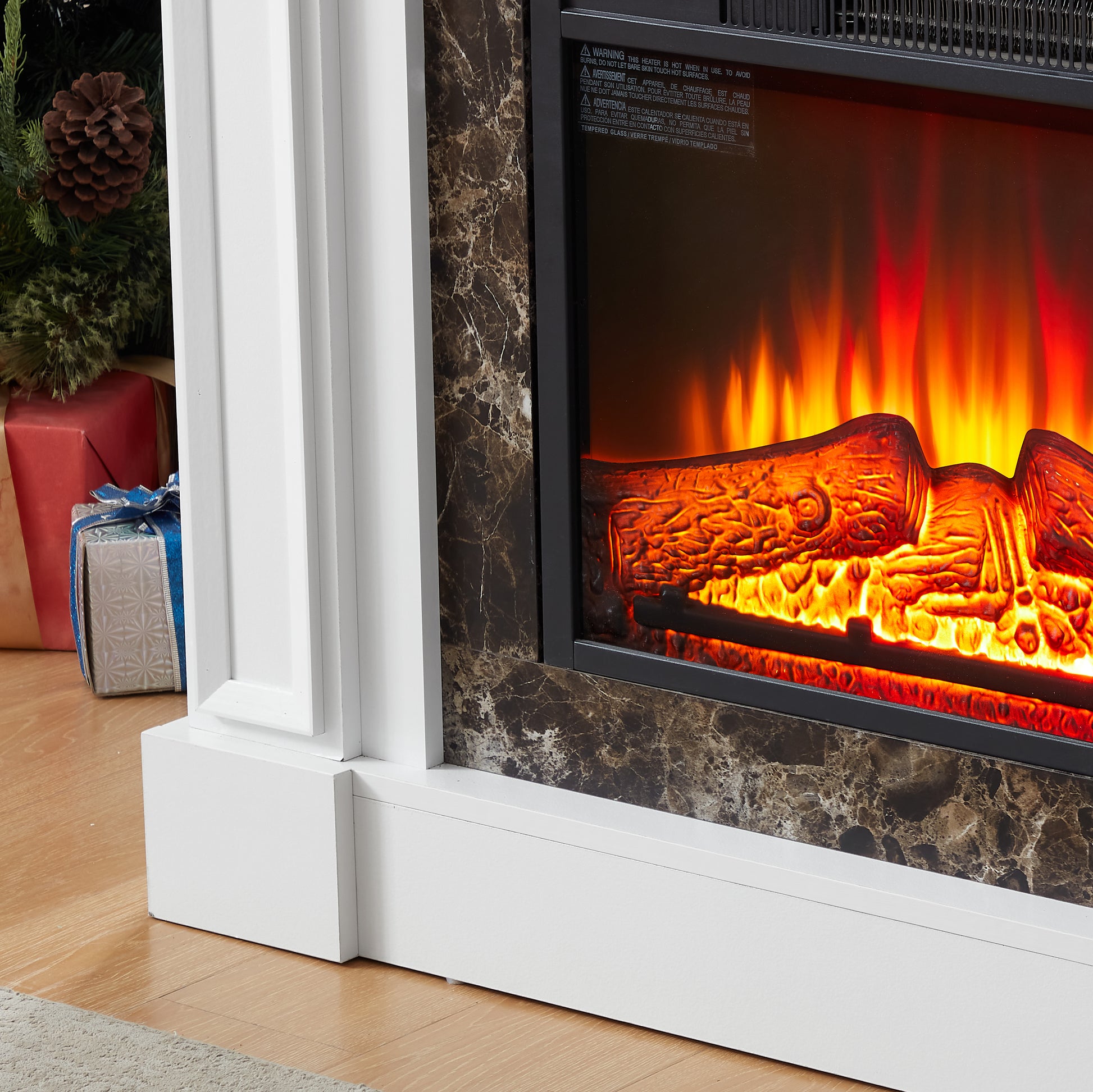 Only Mantel Not Included 23" Fireplace White, 45.6"W*11.8"D*40"H White Mdf