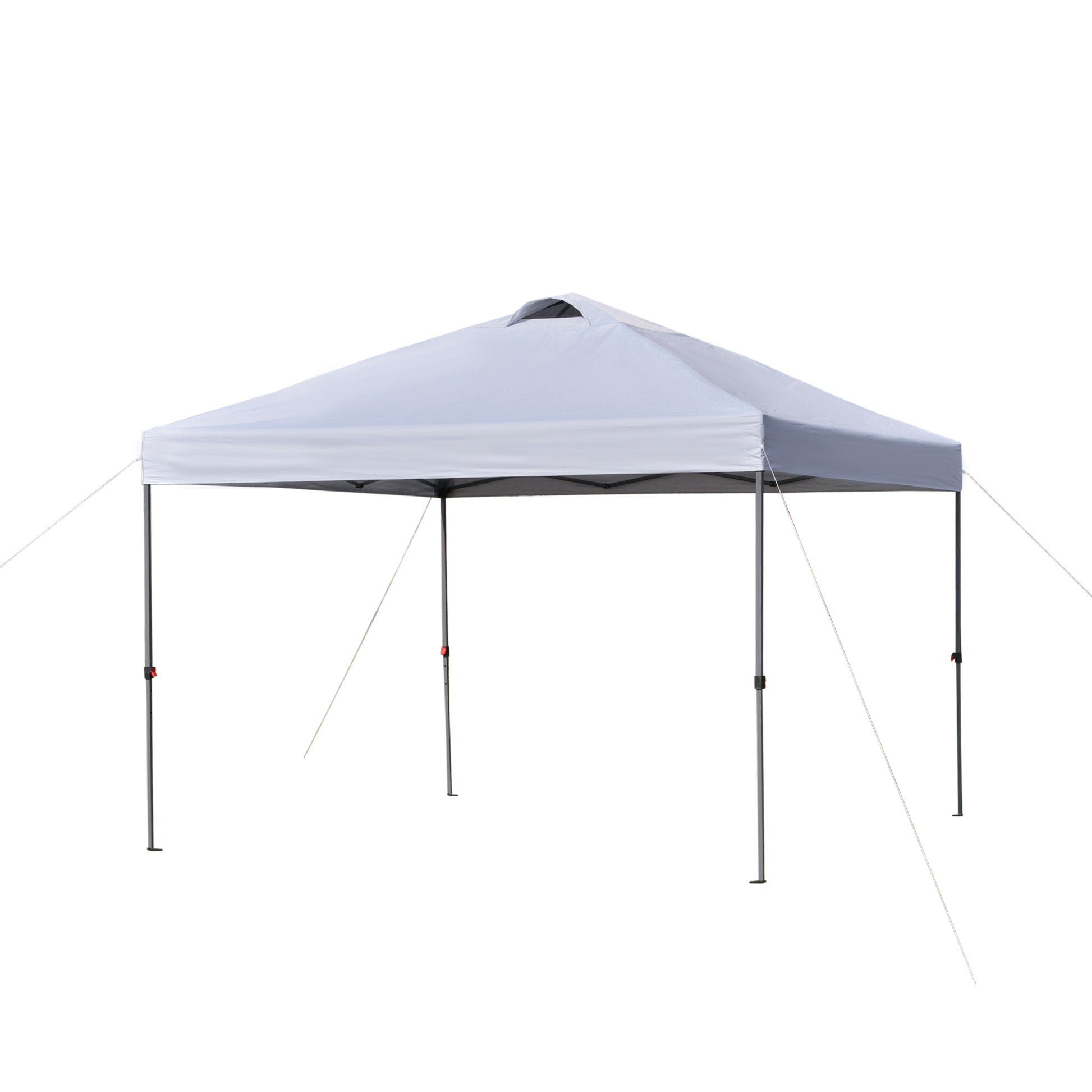 Outsunny 10' X 10' Pop Up Canopy Tent, Instant Sun Shelter With 3 Level Adjustable Height, Top Vents And Wheeled Carry Bag For Outdoor, Garden, Patio, White White Steel