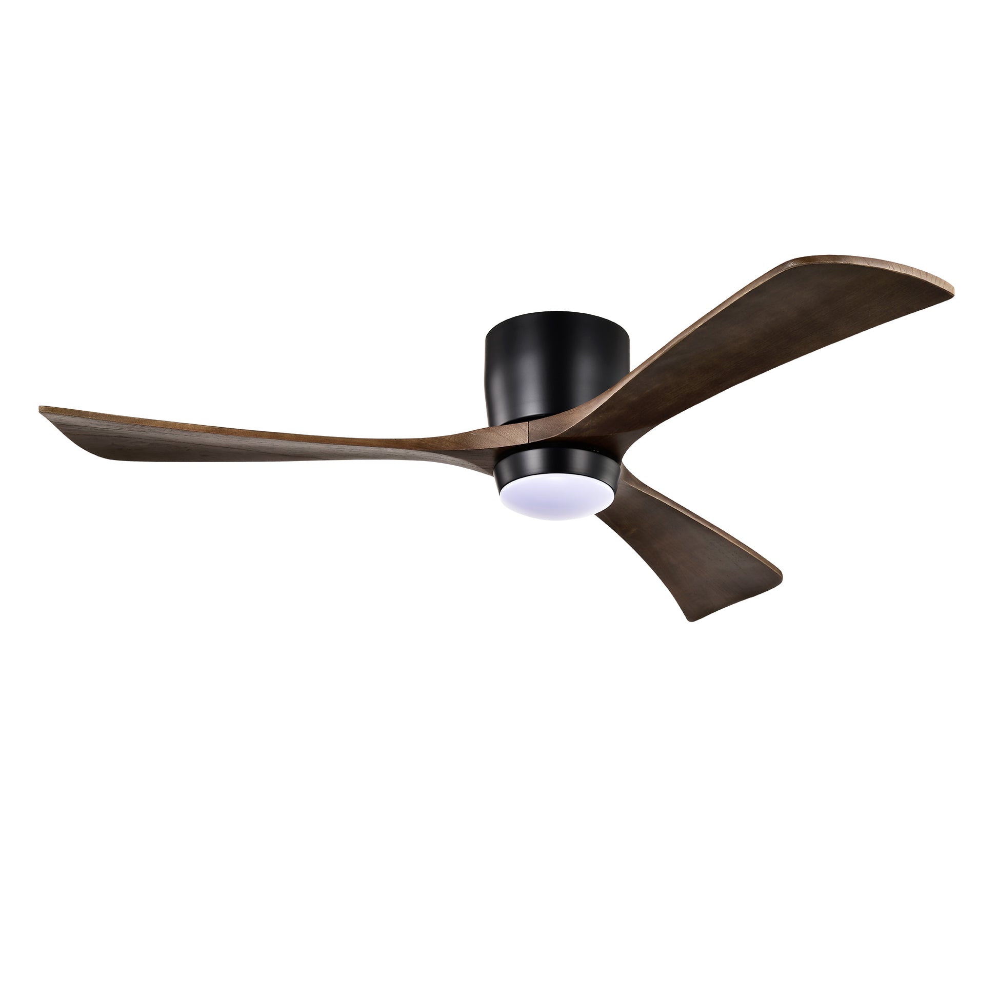 52" Ceiling Fan With Lights Remote Control,Quiet Dc Motor 3 Blade Ceiling Fans 6 Speed Levels,Reversible Ceiling Fan, For Patio Living Room, Bedroom, Office,Indoor. Matte Black Black Walnut Matte