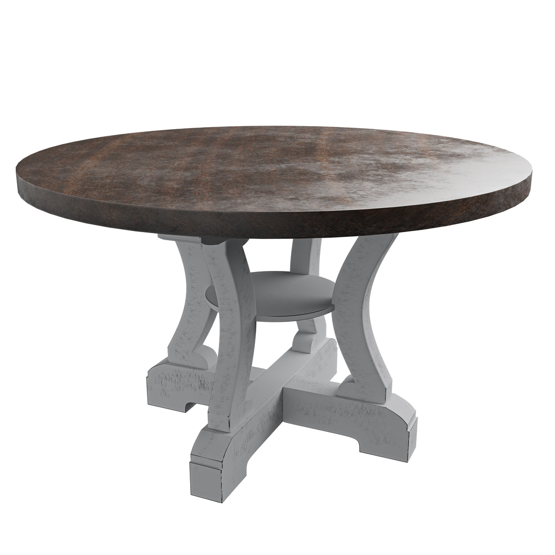 White Dining Room Wooden 1Pc Round Dining Table Elegant Design Furniture White Seats 4 White Classic,Contemporary,Traditional Rubberwood Round Rubber Wood,Solid Wood