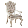 Rose Gold And Pearl White Tufted Arm Chair Set Of 2 Beige Primary Living Space Poplar Wood Fabric