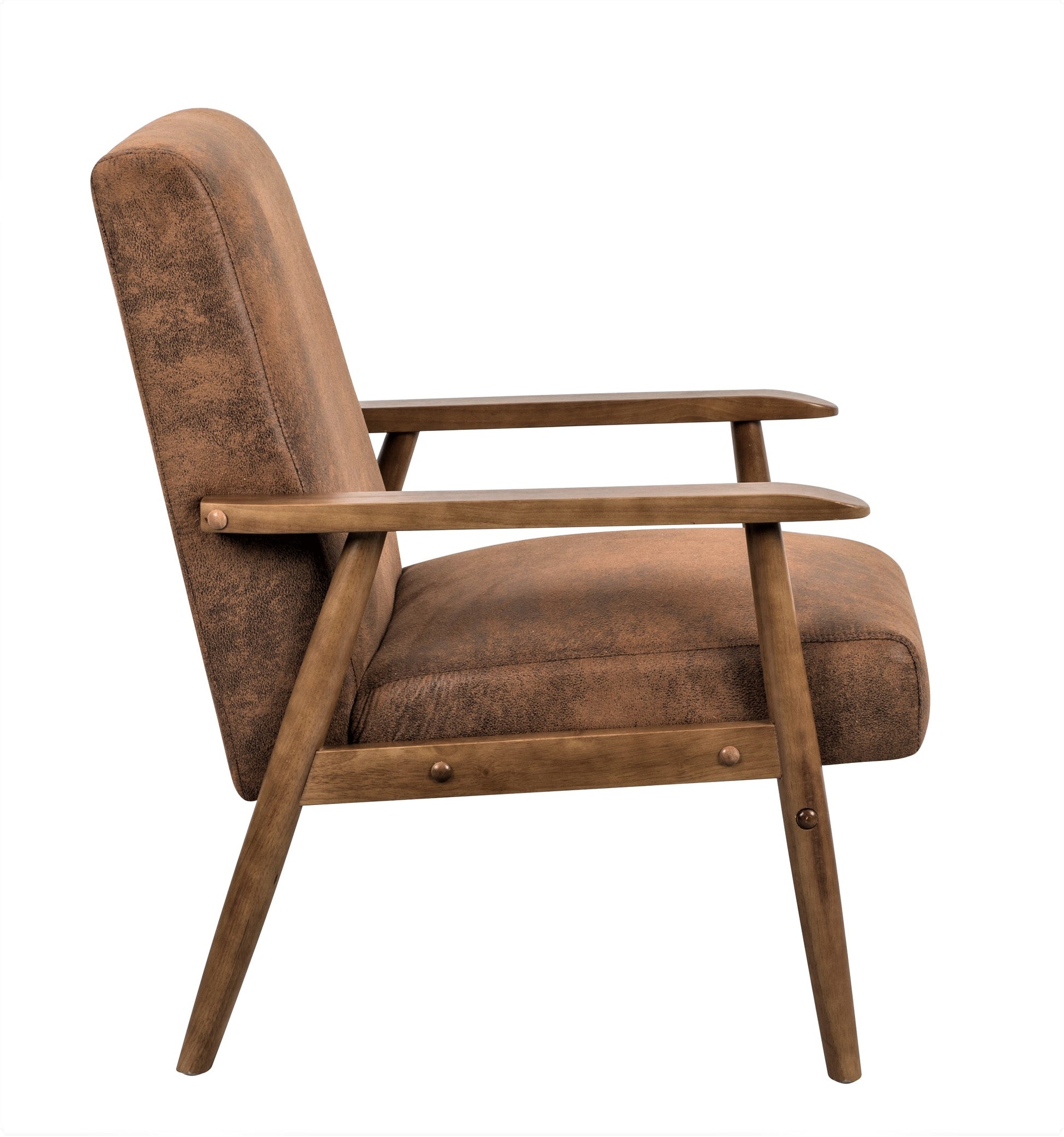 25.38'' Wide Classic Mid Century Modern Arm Chair, Light Brown Light Brown Microfiber