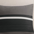 7 Pc Pieced Faux Suede Comforter Set Black King King Black Polyester