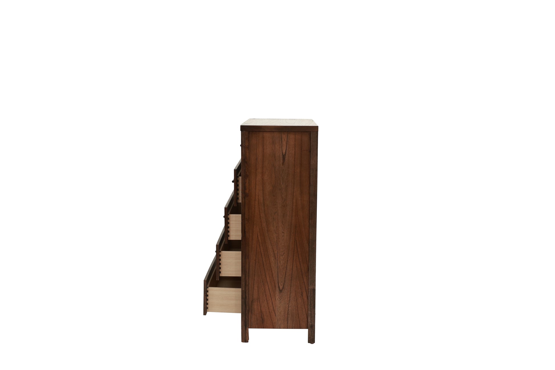 Oak Finish 1Pc Chest Of Drawers Wooden Texture 5X Drawers Storage Bedroom Furniture Oak Bedroom Contemporary,Modern,Transitional Rubberwood Particle Board Mdf,Rubber Wood