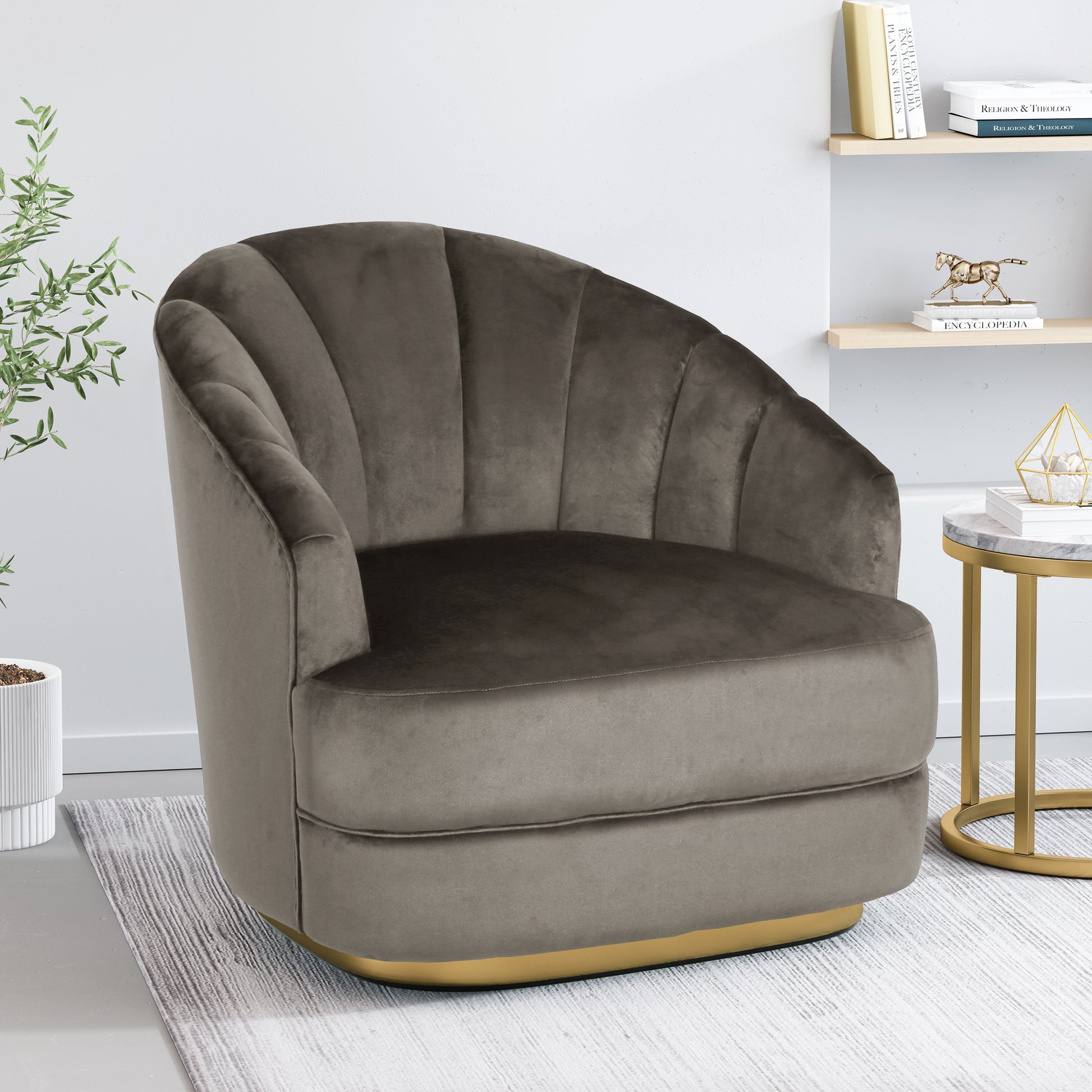 Arm Chair Grey Velvet