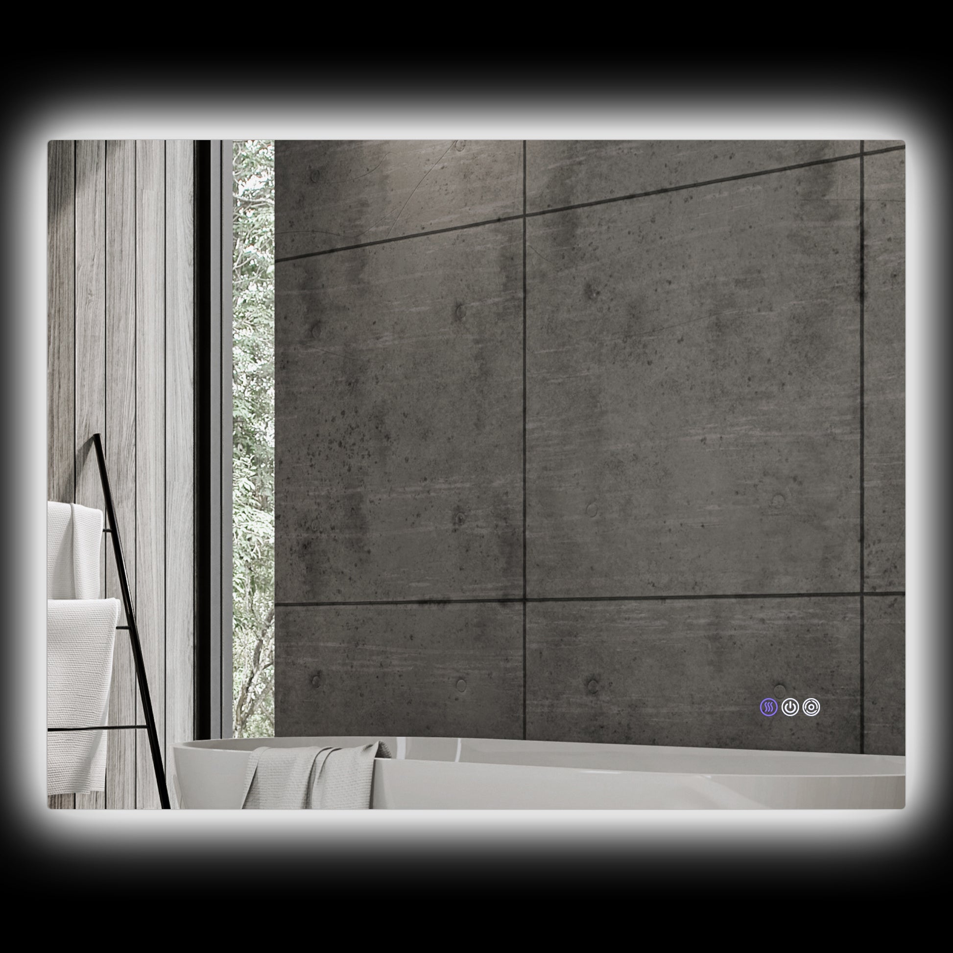 Homcom Led Bathroom Mirror With Lights, 32" X 24" Backlit Led Mirror For Bathroom With Anti Fog, Memory & Infinite Color Temperature, Wall Mounted Dimmable Vanity Mirror, Horizontal Vertical Placement Clear Glass