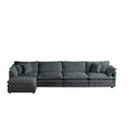 Modular Sectional Sofa For Living Room,U Shaped Couch 5 Seater Convertible Sectional Couch With 1 Ottoman ,Gray Chenille Gray Chenille 4 Seat