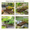 Outsunny 7' Metal Arch Garden Bridge With Safety Siderails, Decorative Arc Footbridge With Delicate Scrollwork