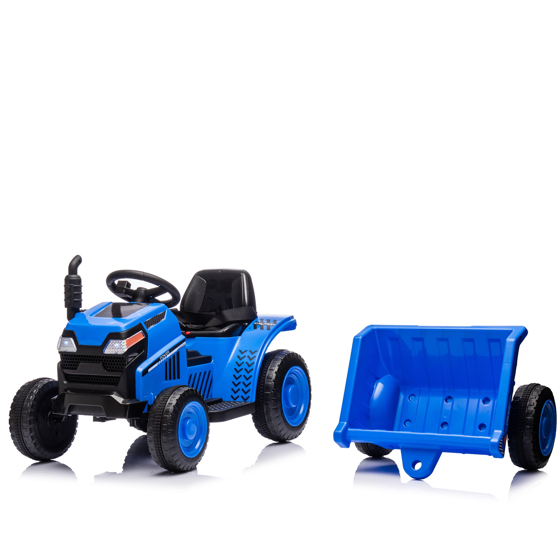 12V Kids Ride On Electric Tractor Black Knight,Kids Ride On Toy.2Wd,Non Skid Tires, Steering Wheel, Foot Pedal,With Removable Storage Tug,Light,Bluetooth,Music,Mp3,Usb,Power Display For Kids Aged 2 3. Blue 50 99 Lbs Polypropylene