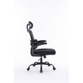 Ergonomic Mesh Office Chair With 3D Adjustable Lumbar Support, High Back Desk Chair With Flip Up Arms, Executive Computer Chair Home Office Task Swivel Rolling Chairs For Adults Cushion Metal Solid Black Office Sponge Dry Clean Round Handle Office Chairs
