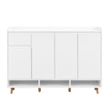 Sleek And Contemporary Shoe Cabinet With Adjustable Shelves, Minimalist Home Organizer With Solid Wood Legs, Storage Sideboard For Entryway, Living Room, White White Primary Living Space Particle Board